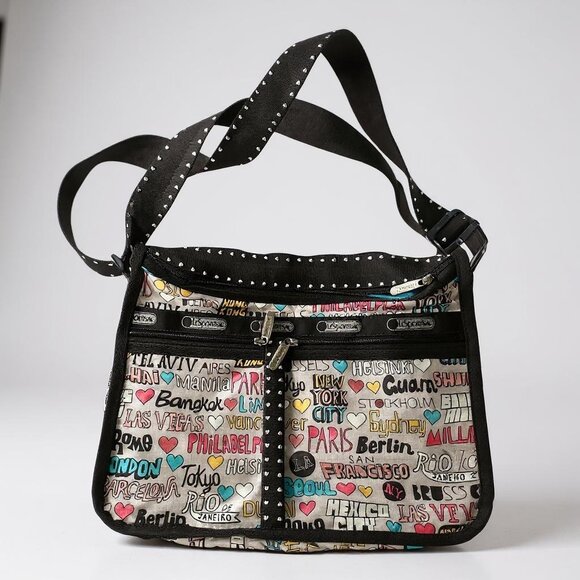 LeSportsac Multicolor City Print Crossbody Bag With Adjustable‎ Strap & Multiple - Picture 1 of 8